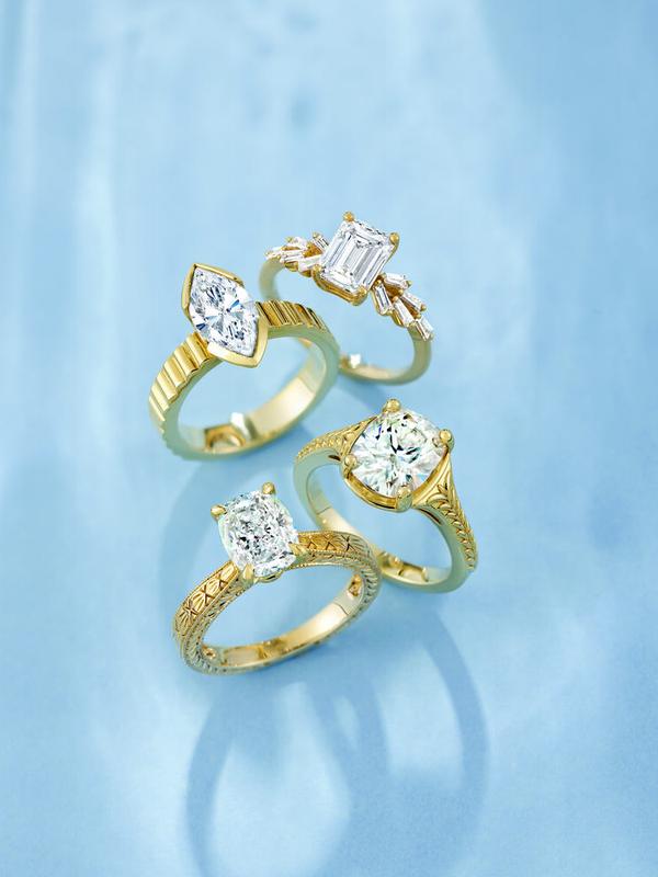 Custom engagement ring design renderings