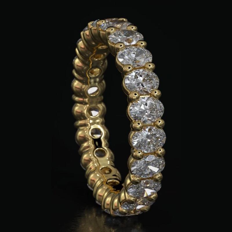 Oval diamond eternity wedding band — custom bands Las Vegas