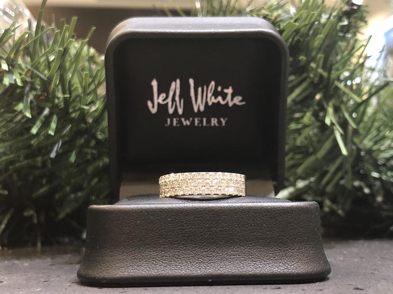 Diamond band in a Jeff White Custom Jewelry ring box