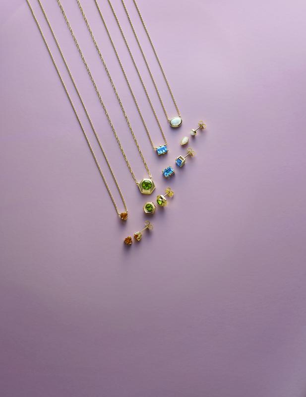 Gemstone solitaire pendant necklaces in gold