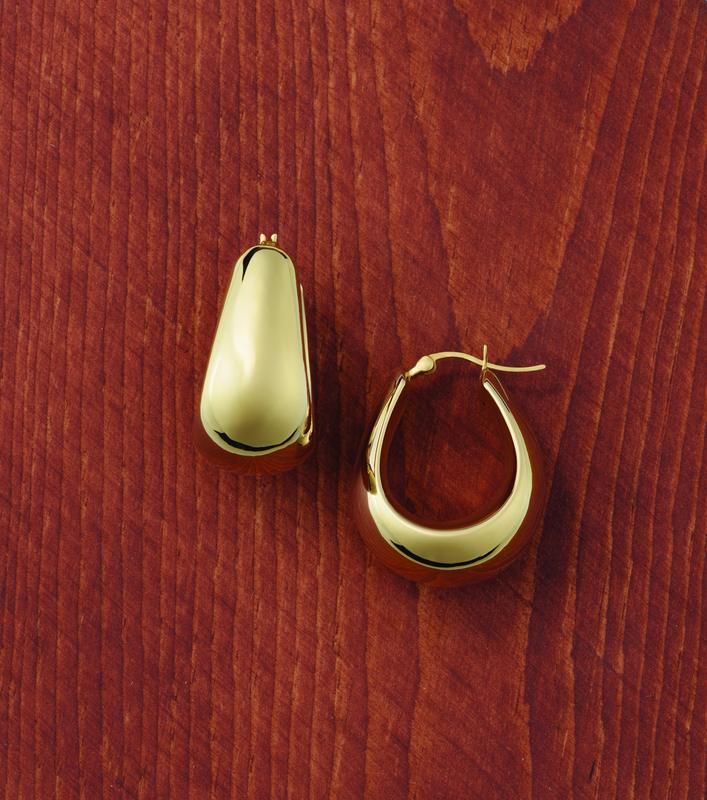 Bold gold dome hoop earrings