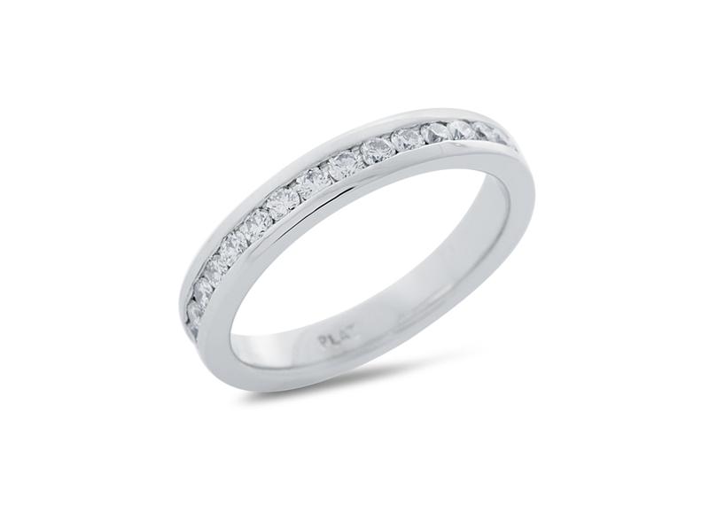 Custom pavé diamond wedding band in white gold